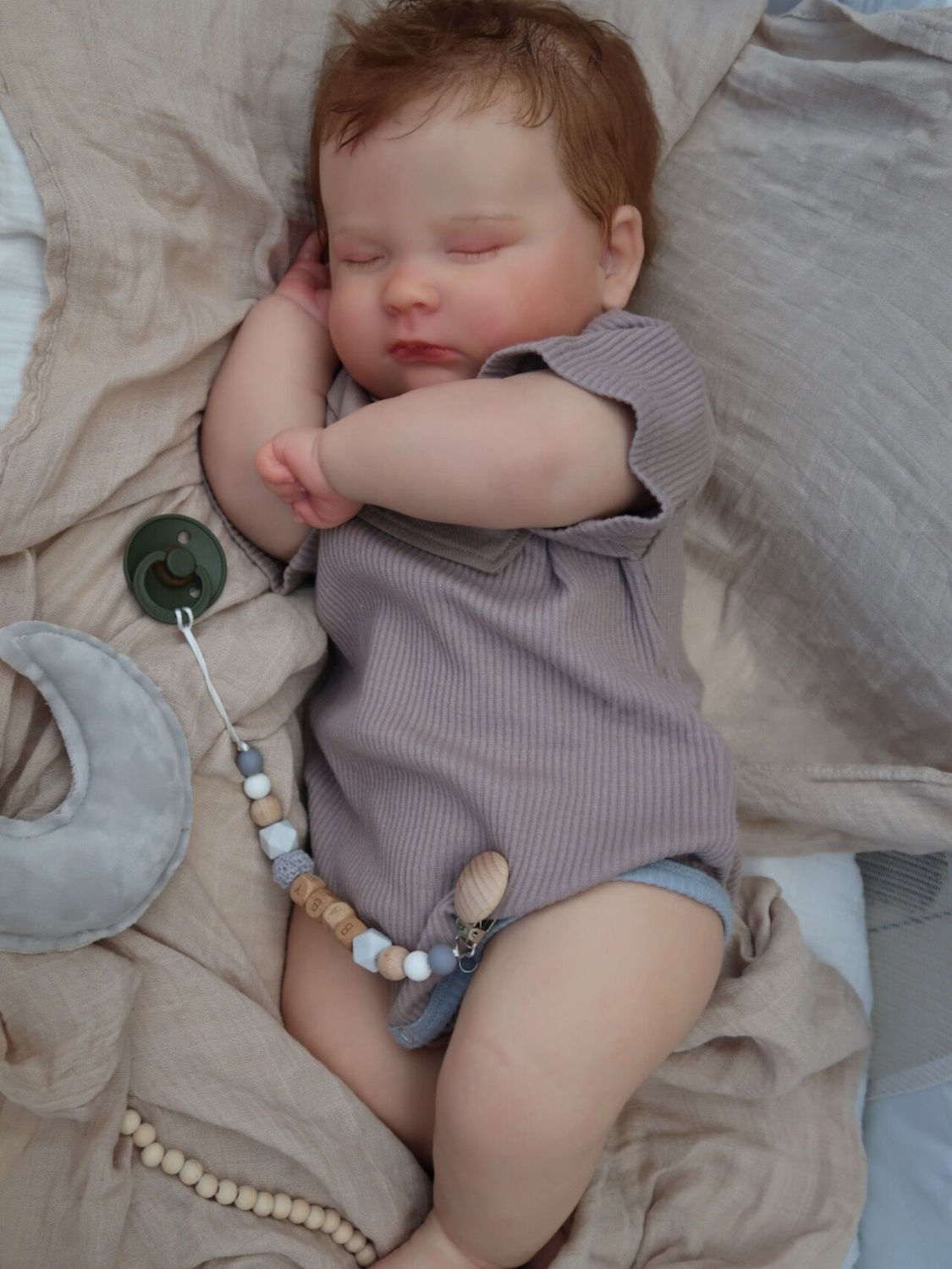 High-end simulation doll with hand-made hair transplant and venous blood, 50cm cotton body and soft rubber head and limbs, suitable for teaching and collecting baby toys.