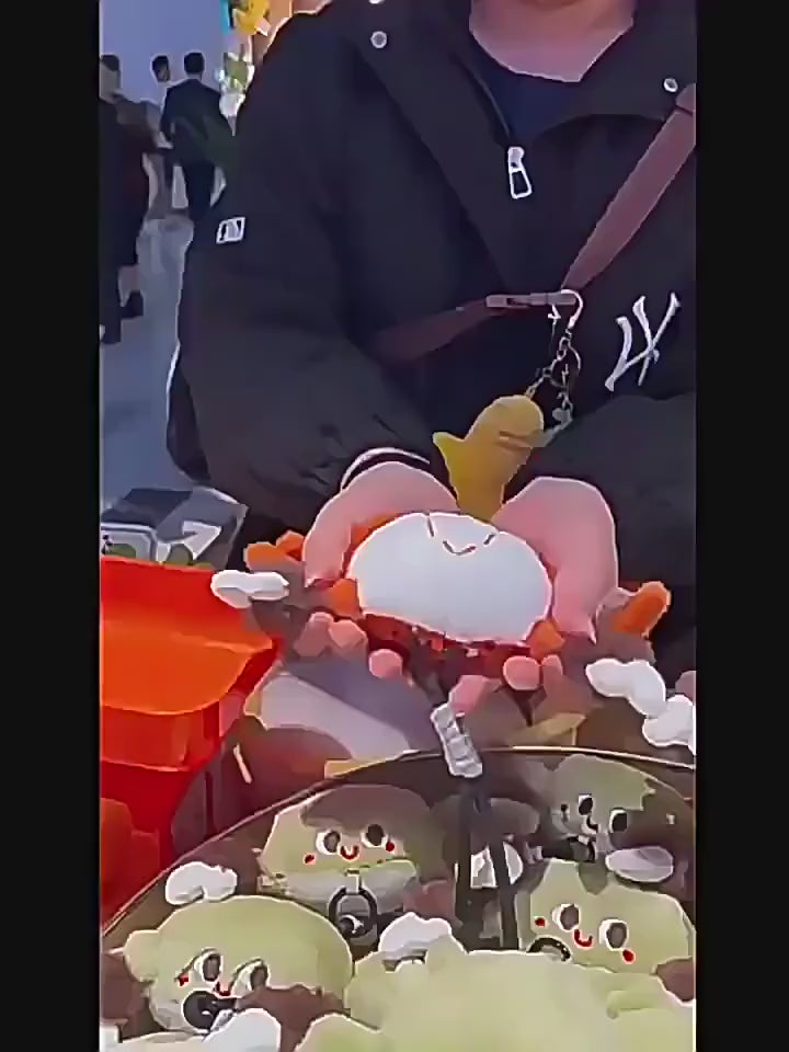 Christmas Crab Ornament: Adorable Plush Crab Keychain | Unique Xmas Tree Decoration & Stocking Stuffer Random color of lanyard