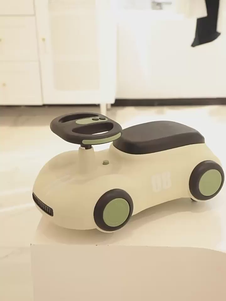 Music and Lights Sliding Car, Baby Scooter Toy Car, 1-3 Years Old, Quiet Universal Wheel, Indoor Use, Eco-Friendly PP Material, Car Shape, Great Birthday Gift for Boys and Girls